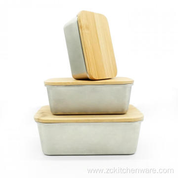 Nesting Bamboo Lid Stainless Steel Food Storages Set